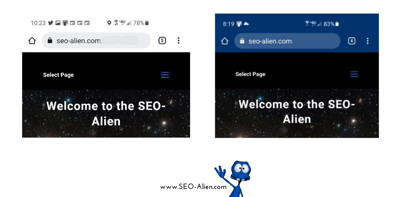 Change Divi Theme Mobile Address Bar Color