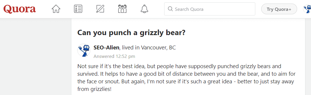 Can you punch a grizzly