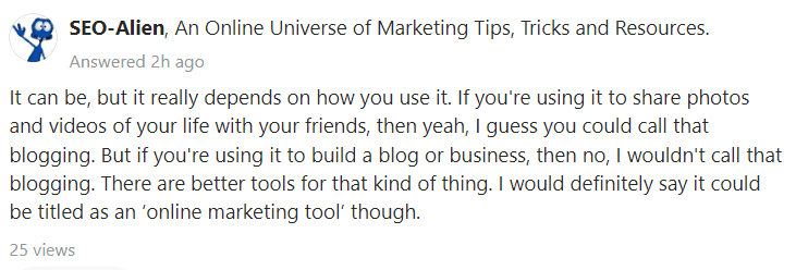 Is Instagram blogging on-quora Is Instagram blogging on Quora