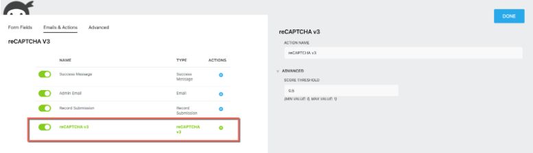 Enable the v3 reCAPTCHA Form