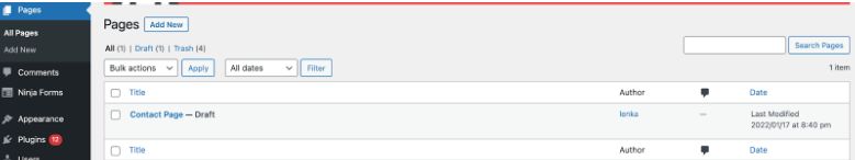 Create a new Contact Page Create a new Contact Page