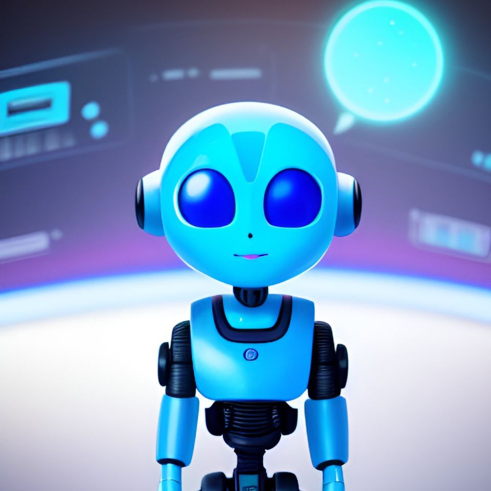 Dream by Womba - A cute, blue alien teaching a class about artificial intelligence