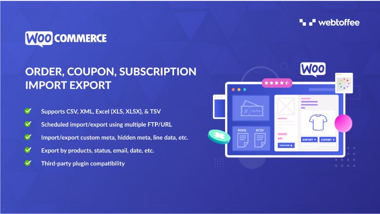 Order, Coupon, Subscription Import Export Plugin