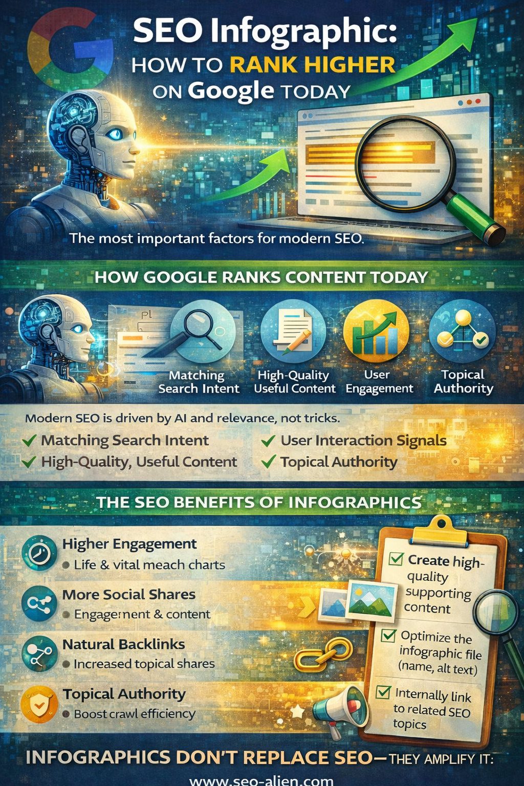 SEO infographic- mastering Google rankings